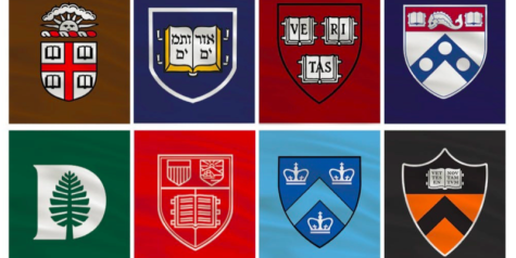 The school seals of each Ivy League school. 
