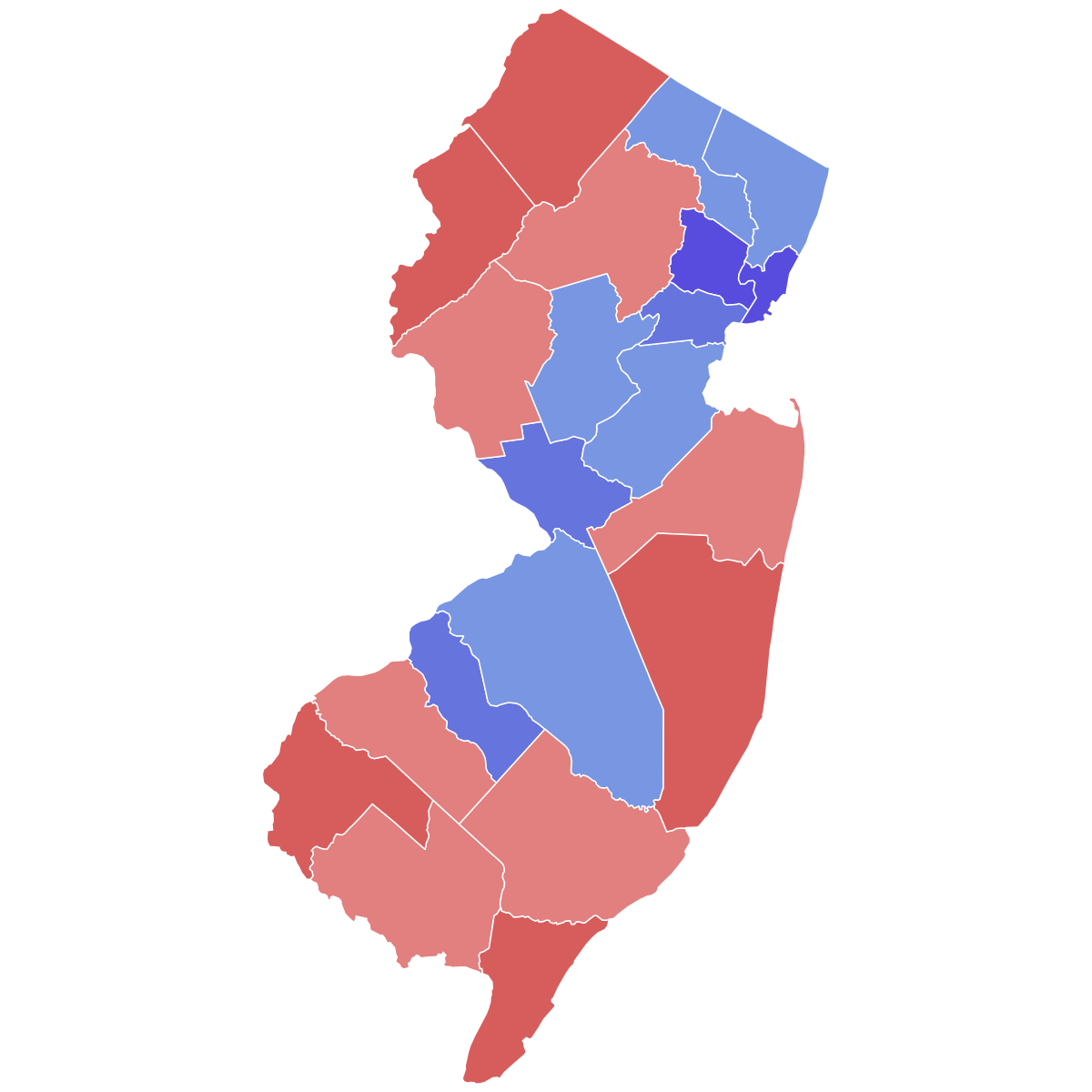 New Jersey is considered a stronghold of the Democratic Party and has supported the Democratic candidate in every presidential election since 1992.