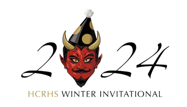 The official emblem of the HCRHS Winter Invitational, originally designed by senior Amelia Bronhard-Yates. 