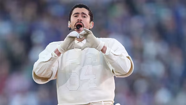 Bad Bunny performs the first primarily Spanish Superbowl Halftime Performance