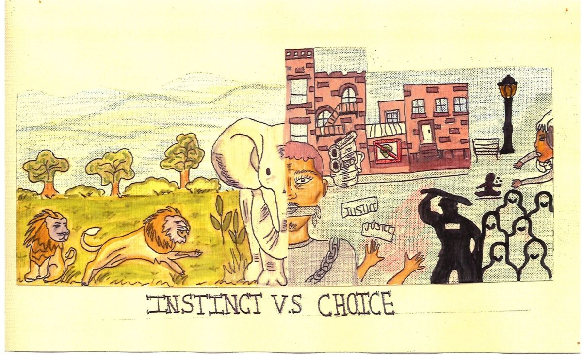 Instinct VS Choice: Editorial Cartoon