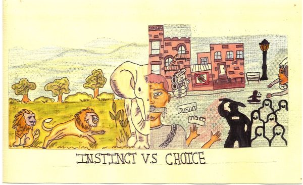 Instinct VS Choice: Editorial Cartoon