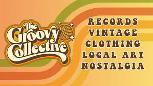 The Groovy Collective store icon: Records, vintage clothing, local art, nostalgia